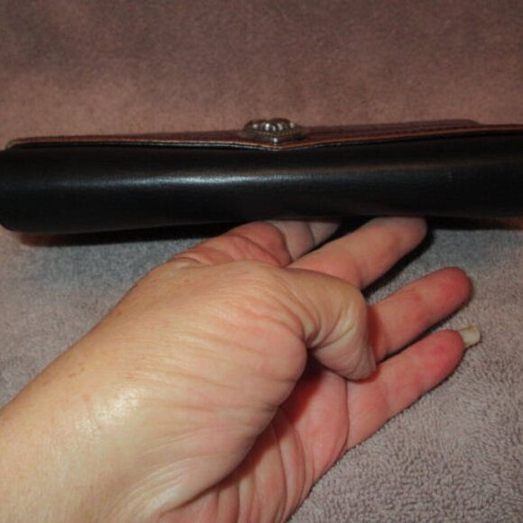 Brighton Leather Crocodile Embossed Checkbook Wallet Clutch Organizer Two Tone - Picture 10 of 12